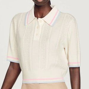 Sandro Knitted Polo Sweater
